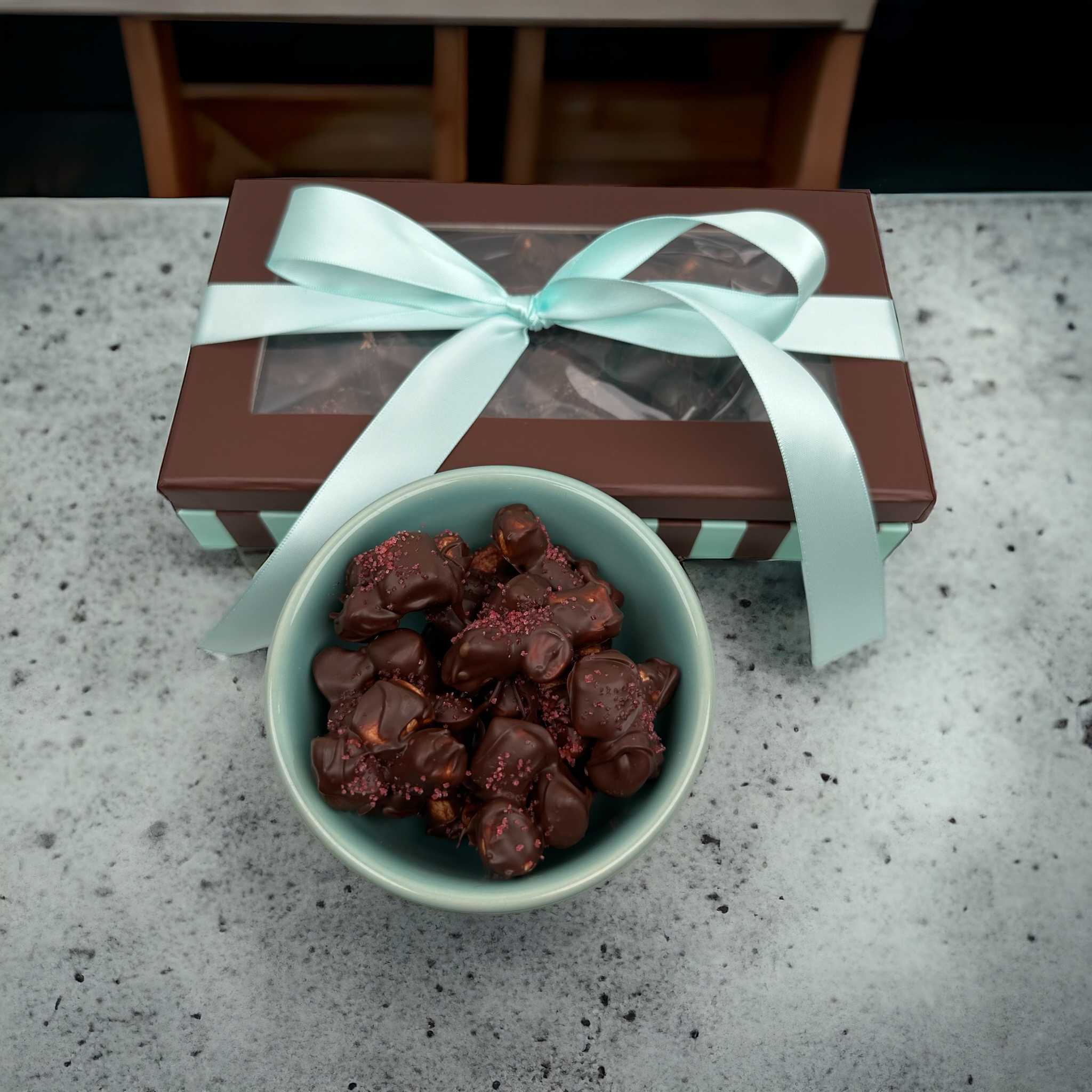 Heavenly Safe chocolates, Marshmallow mini cluster, vegan, kosher, allergen friendly, contains soy