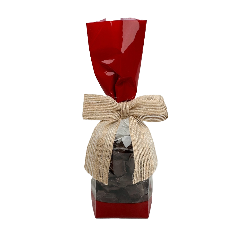 Heavenly Safe Chocolates by Safe Sweet. 5 oz Cherry cluster in a red gift bag.