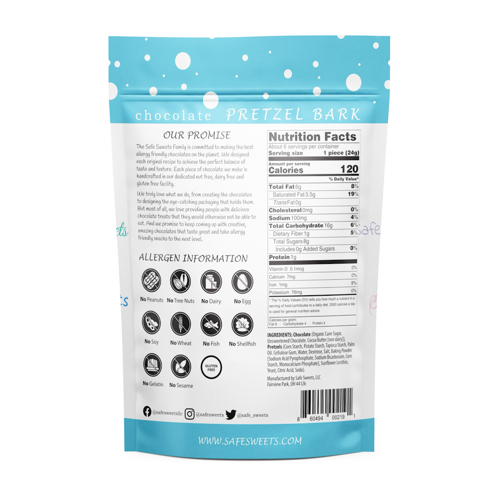 Heavenly Safe Choocolates by Safe Sweets Pretzel Bark 5oz bag.