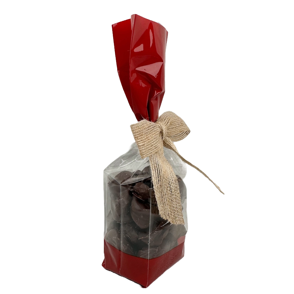 Heavenly Safe Chocolates by Safe Sweet. 5 oz Cherry cluster in a red gift bag.